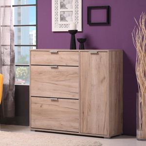 Shoe cabinet Arco 2 in gray oak, dimensions 102x33x94.5cm