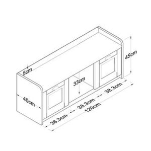 Shoe cabinet Arthur I white/walnut 120x40x45cm