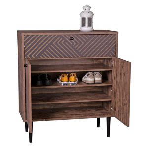 Shoe cabinet Boho-b Home 2228 with 2 doors, gray oak/black color 78*37*89