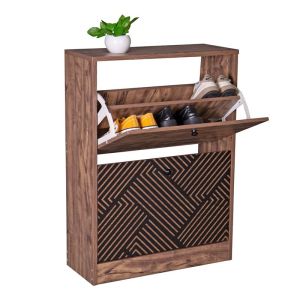 Шкаф за обувки Boho-b Home с 2 врати цвят сив дъб/черен 60*23,5*81