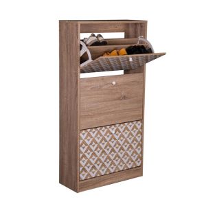 Shoe cabinet Boho-b Home with 3 doors, sonoma-white color 60x23.5x117