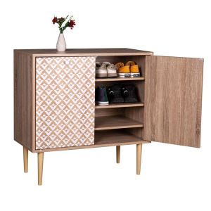 Shoe cabinet Boho-b Home color gray oak/black 60*23.5*117