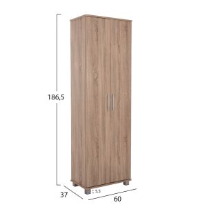 Шкаф за обувки Cluse ,20 меламин в цвят дъб сонама 60χ37χ186,5hcm Hm2403