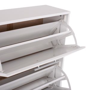 Shoe cabinet Hm2221,05 3 Levels melamine in white color 62χ24χ110hcm