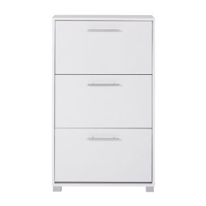 Shoe cabinet Hm2221,05 3 Levels melamine in white color 62χ24χ110hcm
