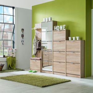 Shoe cabinet Hugo 24 in sonoma color - 67x28x155cm