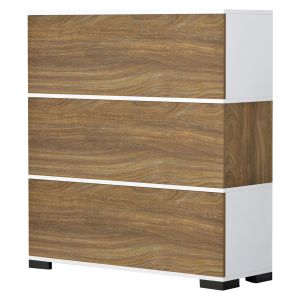 Shoe cabinet Mirabell Hm8938.11 made of melamine walnut/white 90χ30χ93hcm