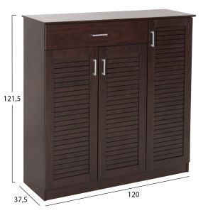 Shoe cabinet Proby Hm9607.01 melamine wenge color 120x37.5x121.5hcm