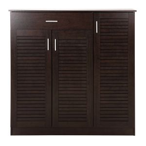 Shoe cabinet Proby Hm9607.01 melamine wenge color 120x37.5x121.5hcm
