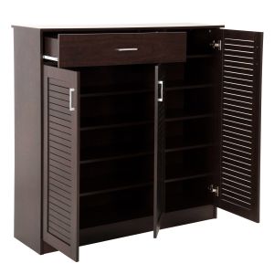 Shoe cabinet Proby Hm9607.01 melamine wenge color 120x37.5x121.5hcm