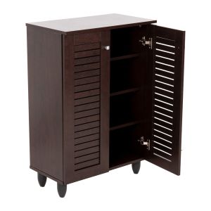 Shoe cabinet Prolly Hm9608,01 melamine wenge color 60x34x88h Cm