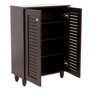 Shoe cabinet Prolly Hm9608,01 melamine wenge color 60x34x88h Cm