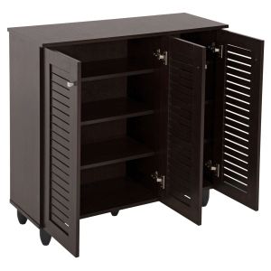 Shoe cabinet Prolly Hm9609,01 melamine wenge color 87x32x88hcm