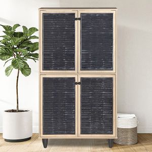 Shoe cabinet Ronan natural color 70.5x35x122cm