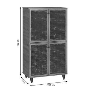 Shoe cabinet Ronan natural color 70.5x35x122cm