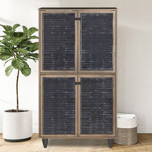 Shoe cabinet Ronan walnut color 70.5x35x122cm