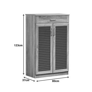 Шкаф за обувки Sante 20 чифта Sonoma - тъмносив цвят 80x37x123см
