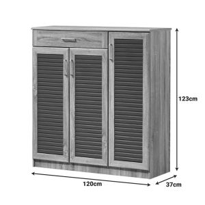 Шкаф за обувки Sante 30 чифта в цвят сонома-тъмносив 120x37x123см