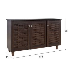 Shoe Cabinet Wooden 3 Doors Hm2211,01 Wenge 114x34x68 Hm2211,01