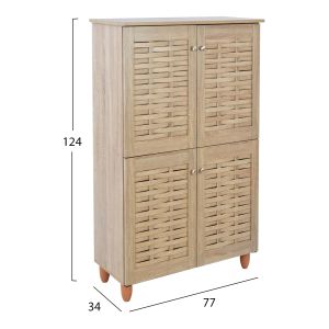 Shoe cabinet Wooden 4 Doors Hm2210,02 Sonama 77x34x123 Hm2210,02