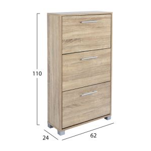 Shoe cabinet Wooden Hm2221,02 Sonama 3places 62x24x110 Hm2221,02