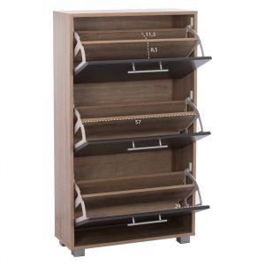 3-tier shoe cabinet, gray/sonoma color, Davina Hm2221.04, 62χ24χ110
