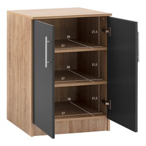 Melamine shoe cabinet in sonoma and anthracite color Hm2206,04