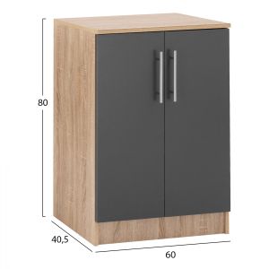 Melamine shoe cabinet in sonoma and anthracite color Hm2206,04