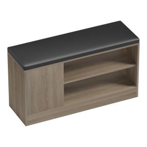 Шкаф за обувки-табуретка Deboule за 8 чифта обувки в цвят Sonoma-black 90x30x46см