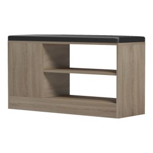 Шкаф за обувки-табуретка Deboule за 8 чифта обувки в цвят Sonoma-black 90x30x46см