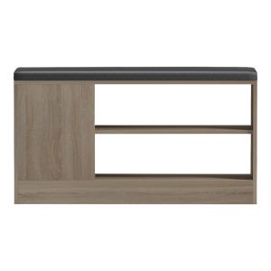 Шкаф за обувки-табуретка Deboule за 8 чифта обувки в цвят Sonoma-black 90x30x46см