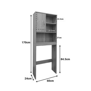 Tazien washing machine cabinet in white 60x24x168.5 cm