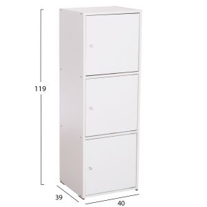Шкаф с 3 места за съхранение Soriano Hm9939.01 бял меламин 40x39x119hcm.
