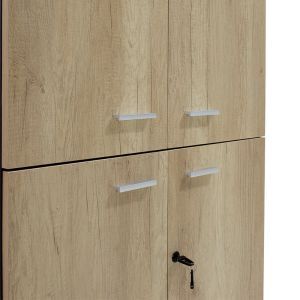 Wardrobe with 4 doors Lotus oak/dark gray 80x40.5x200cm