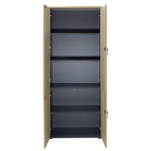 Wardrobe with 4 doors Lotus oak/dark gray 80x40.5x200cm