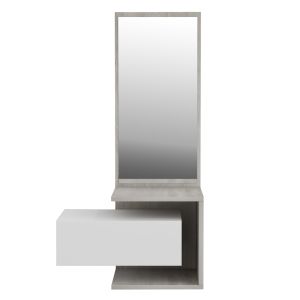 Hallway mirror cabinet Meara Hm8984.14 made of melamine, white/sonoma color 49.1x31.3x90hcm