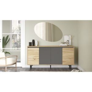 Augusta sideboard, oak/anthracite color, 160x40x78.5cm
