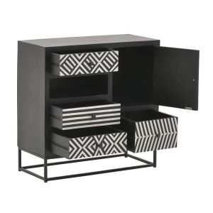 Шкаф-бюфет Black And White Electro мангово дърво масив 80х35х80cm