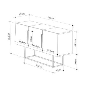 Cabinet-sideboard Estella 150x42x79.5cm