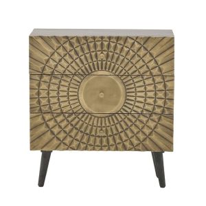 Шкаф-бюфет Golden Eye мангово дърво масив златен метален обков 75х35х80cm