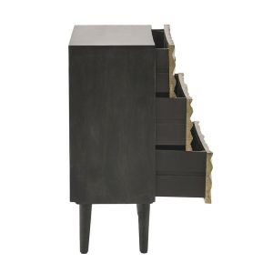 Шкаф-бюфет Golden Eye мангово дърво масив златен метален обков 75х35х80cm