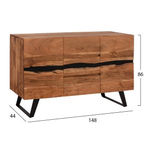 Шкаф-бюфет с 3 чекмеджета Alicia-a акация масив натурал 148x44x86 Cм Hm8475