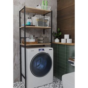 Zermin bookcase with melamine shelves and metal frame 70x25x150cm