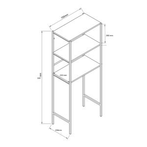 Zermin bookcase with melamine shelves and metal frame 70x25x150cm