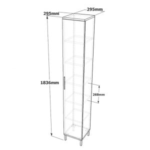 Cabinet-column Aurelius anthracite-mocha 29.5x29.5x183.6cm