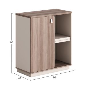 Шкаф/библиотека серия Superon Hm2143 меламин в бежово и естествено дърво 80x40x90всм