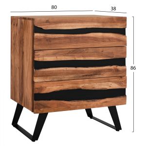 Cabinet=buffet Alicia-a acacia solid wood 80x38x86cm Hm8361,11