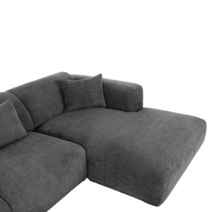 Corner (right) sofa Bricken fabric anthracite 110-282x98-160x72hcm Hm3275,04r