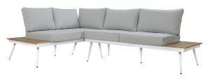 Corner garden sofa with table for outdoor spaces made of aluminum Hm5126.11