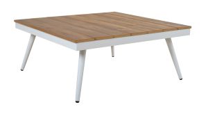 Corner garden sofa with table for outdoor spaces made of aluminum Hm5126.11